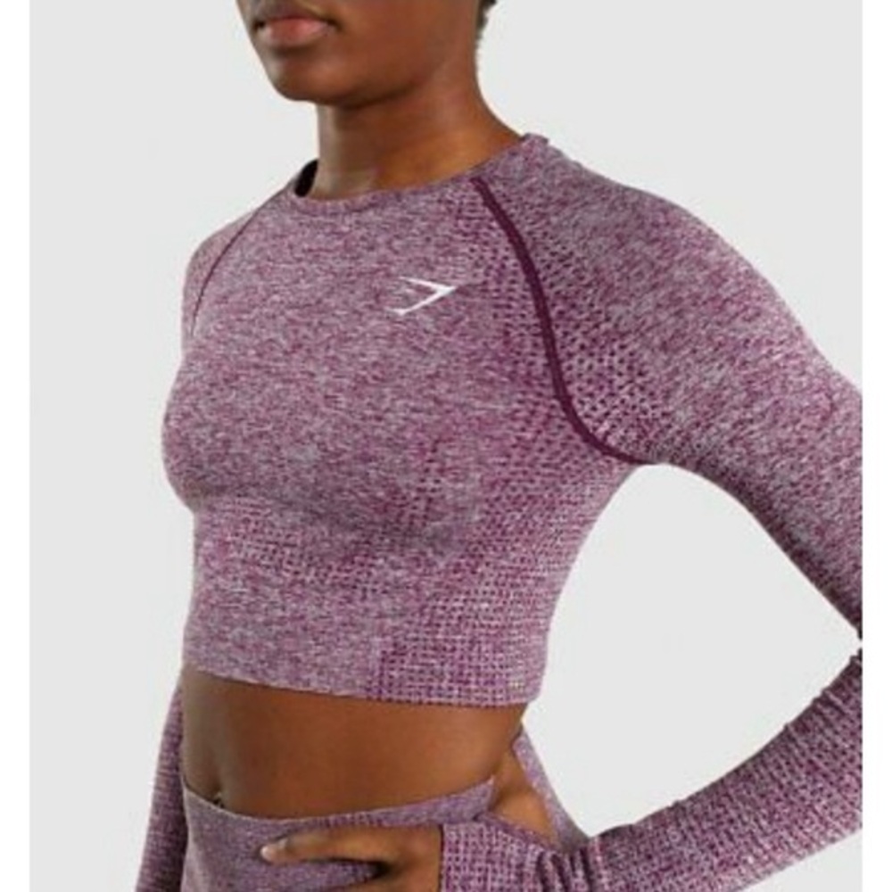 Gymshark Deep Magenta Marl Seamless Vital Crop Top